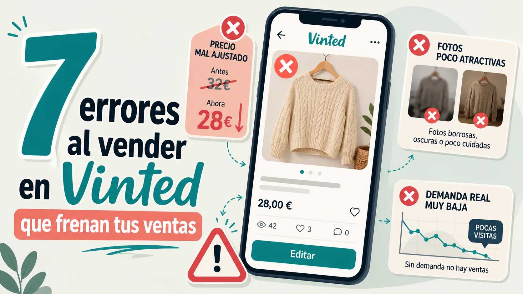 7 errores al vender en Vinted que frenan tus ventas